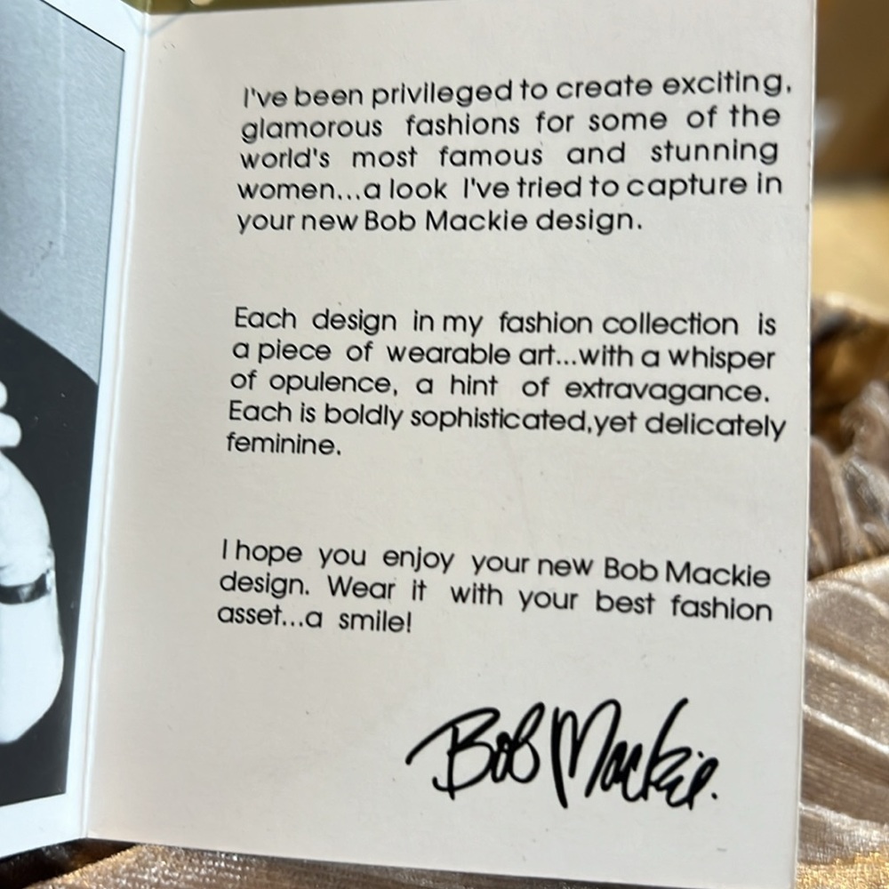 Medium Bob Mackie floor length dress. Bell sleeve. Medium weight.New with tags. - Picture 7 of 9
